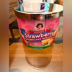 Little Debbie Strawberry Shortcake Rolls Candle - Pink